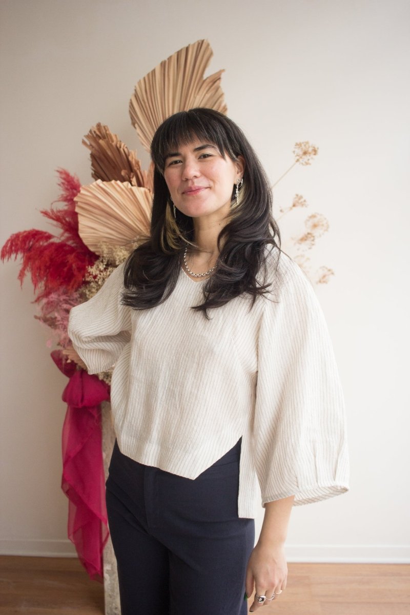 Jennifer Glasgow Perseus Top (Ivory Stripe) - Victoire BoutiqueJennifer GlasgowShirts & Tops Ottawa Boutique Shopping Clothing
