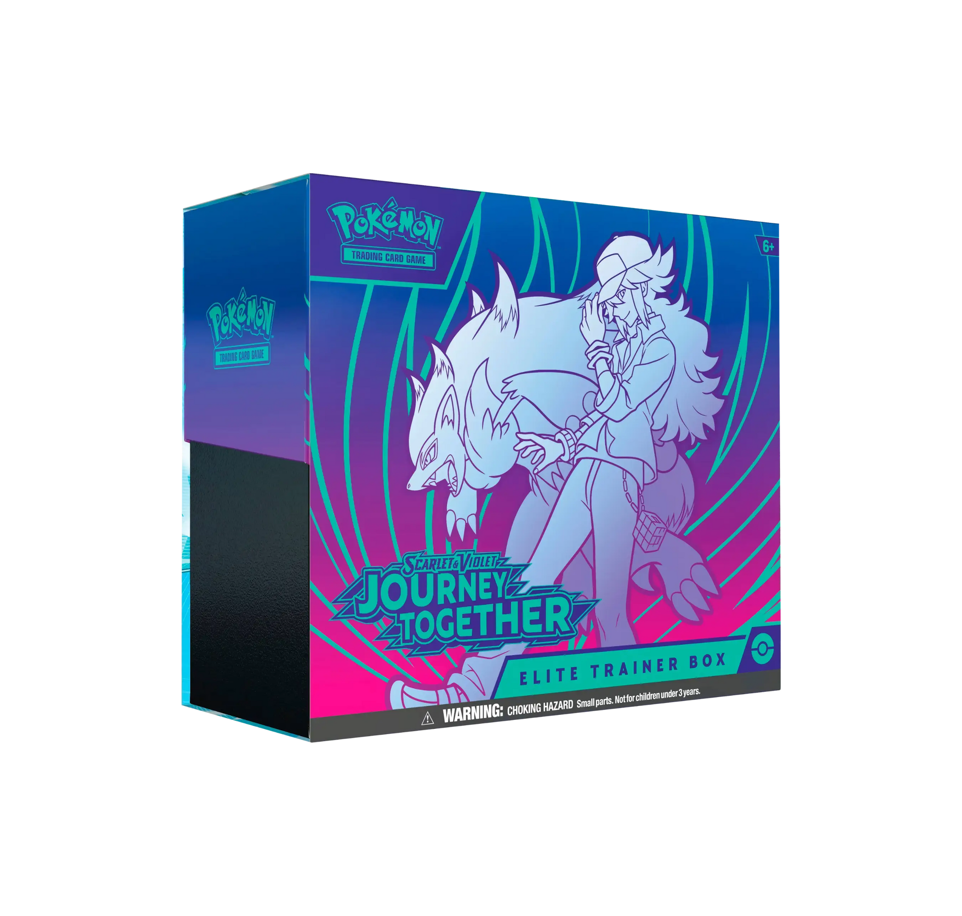 Frontansicht einer Elite Trainer Box der Pokémon TCG Erweiterung Journey Together