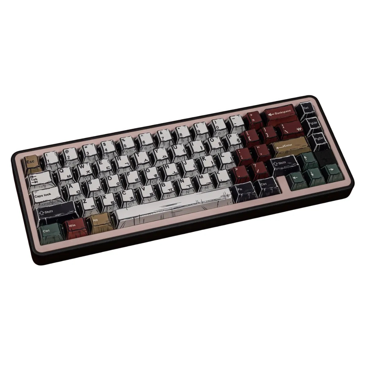 Keycaps AZERTY Mixed light comic - Vue principale