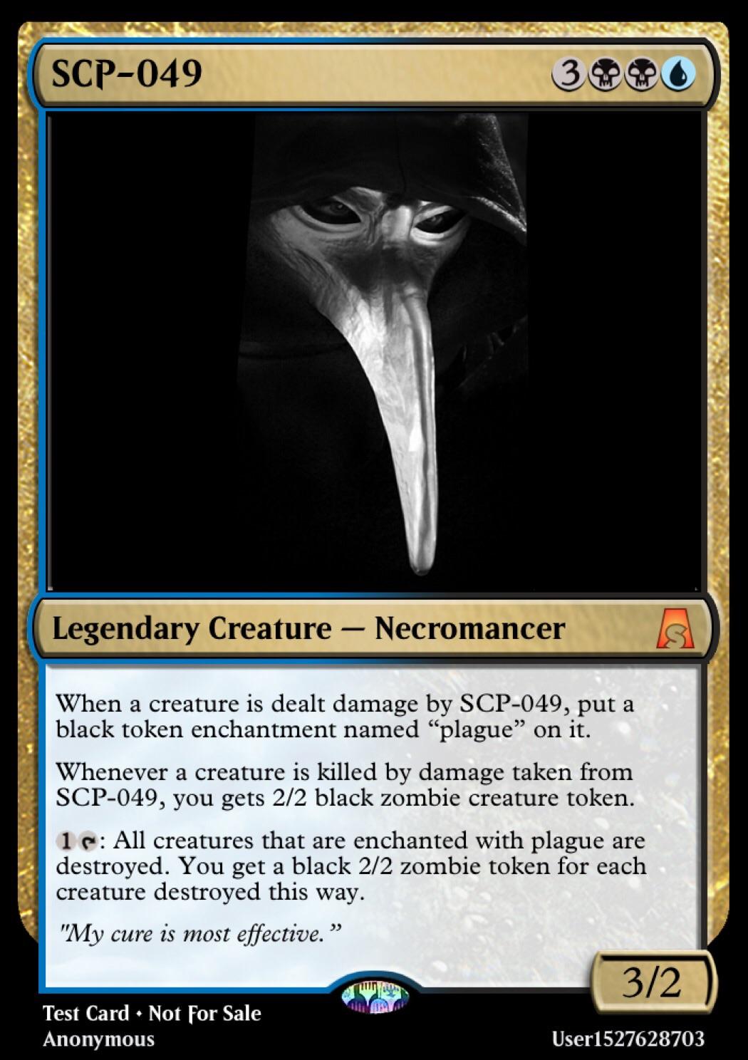 I made a MTG card for 049. : r/SCP
