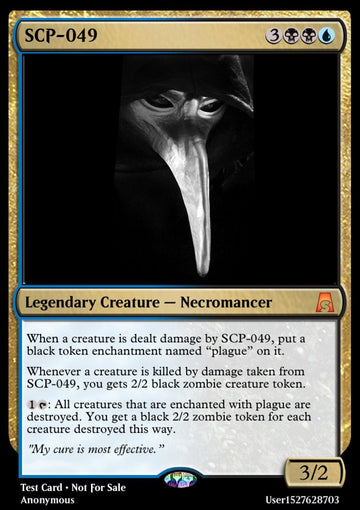 I made a MTG card for 049. : r/SCP
