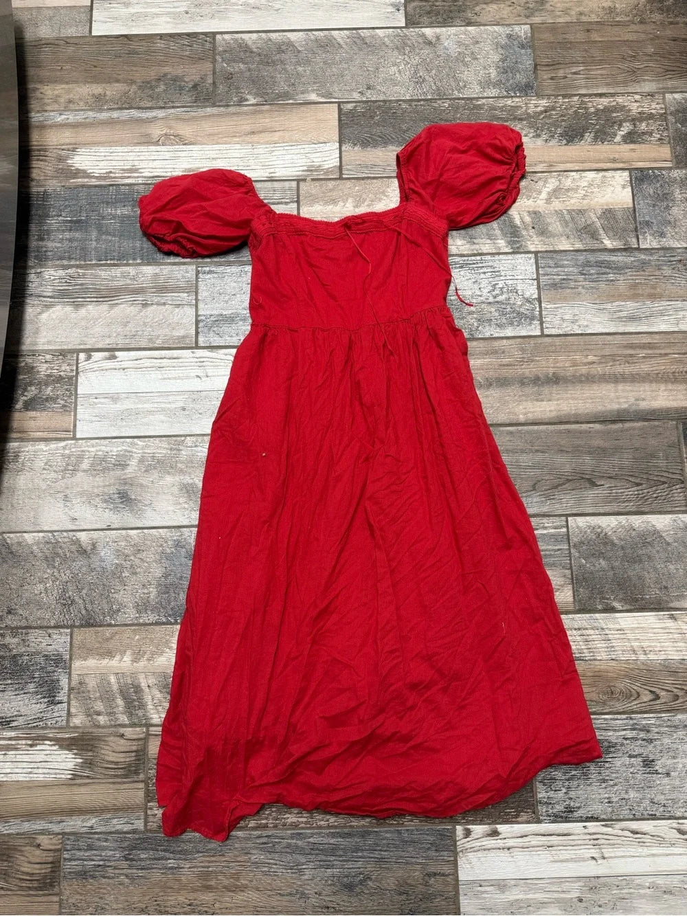 Abercrombie & Fitch | Dresses | Abercrombie Fitch Red Puffsleeve Casual Dress