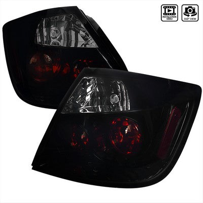 2005-10 Scion Tc Euro Tail Lights Glossy Black Housing With Smoke Lens