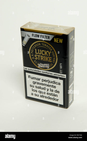 Lucky Strike Flow Filters Cigarettes Packet on white background Stock Photo