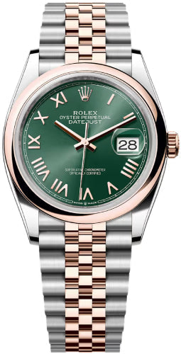 Rolex Datejust 36 Oystersteel Everose Gold Mint Green Dial Domed Bazel Jubilee Bracelet - 126201 - 2026