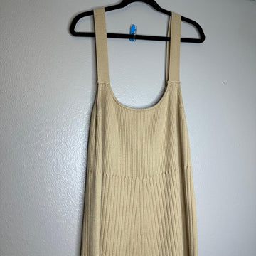 WAYF Gillian Ribbed Tank Dress In Khaki plus