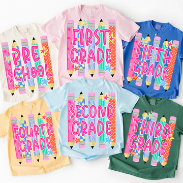 Personalized Grade Level Kids Shirt, Back to School Tee, First Second Third Fourth Fifth Grade Shirt, Preschool Student Tee 685491