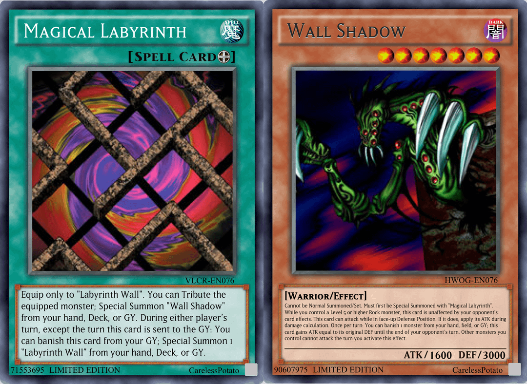 Magical Labyrinth/Wall Shadow Retrains (yes, I know, I added an  “unaffected” Effect) : r/customyugioh
