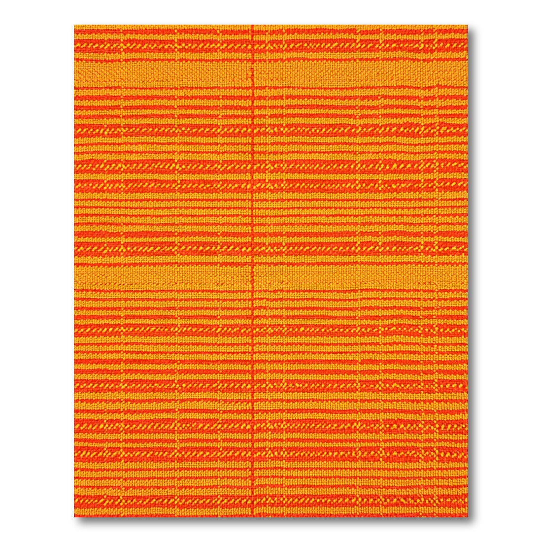 Vibrant Orange Yellow Woven Stripe Area Rug
