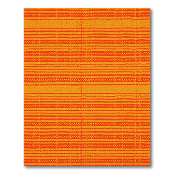 Vibrant Orange Yellow Woven Stripe Area Rug
