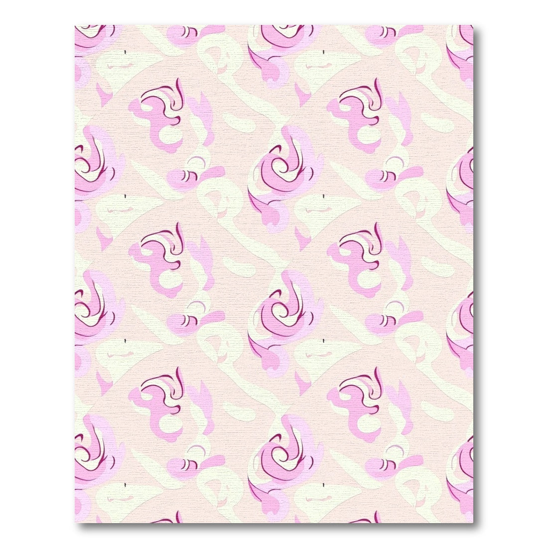 Pink Pink Abstract Swirl Area Rug