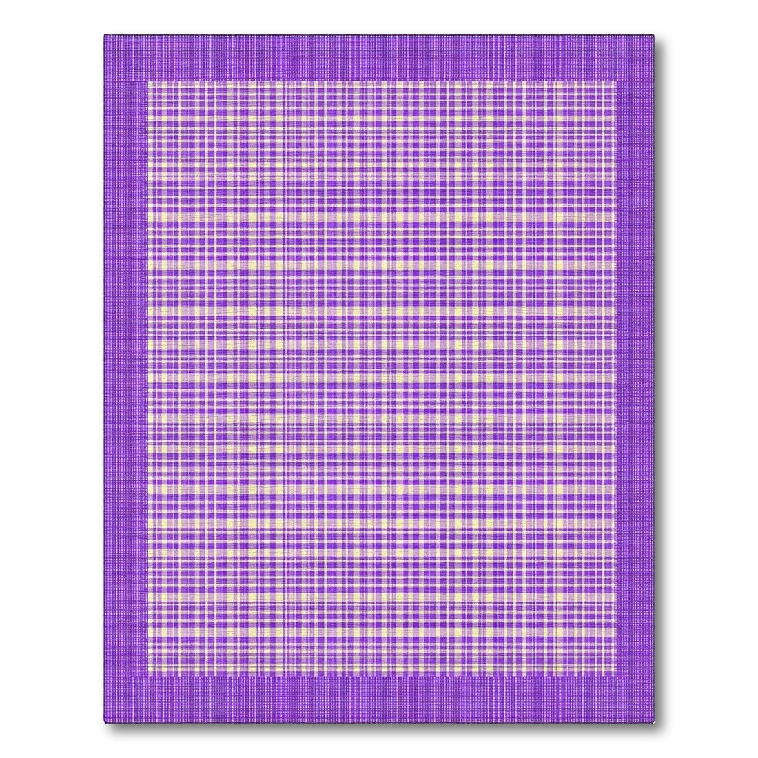 Purple Checkered Plaid Area Rug