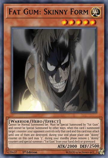 making my hero academia themed yugioh cards (43rd) Fat Gum: Skinny Form : r/BokuNoHeroAcademia