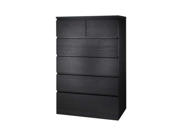 Malm 6-Drawer Chest, Black-Brown