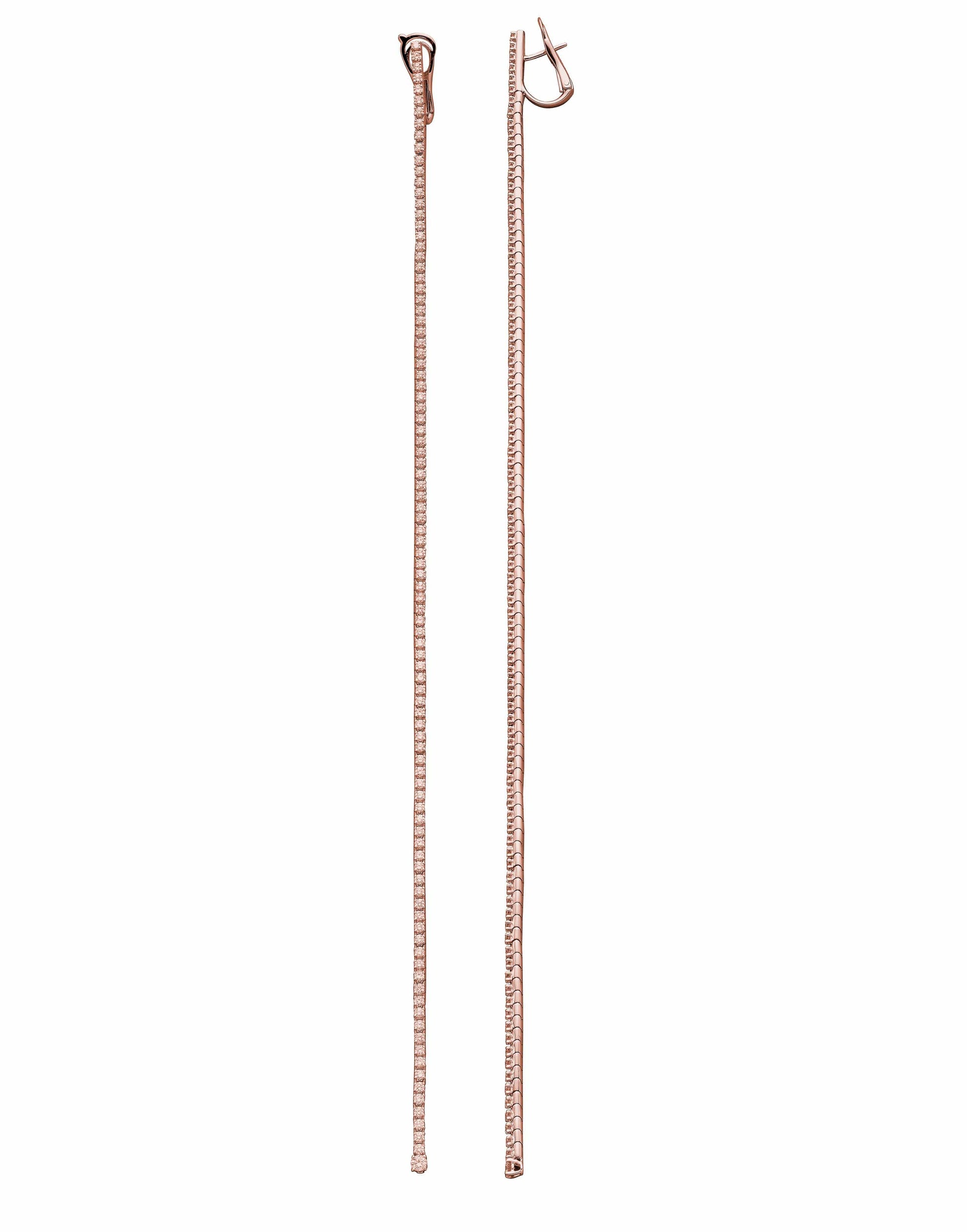MATTIA CIELO-Rugiada Long Line Diamond Earrings-ROSE GOLD