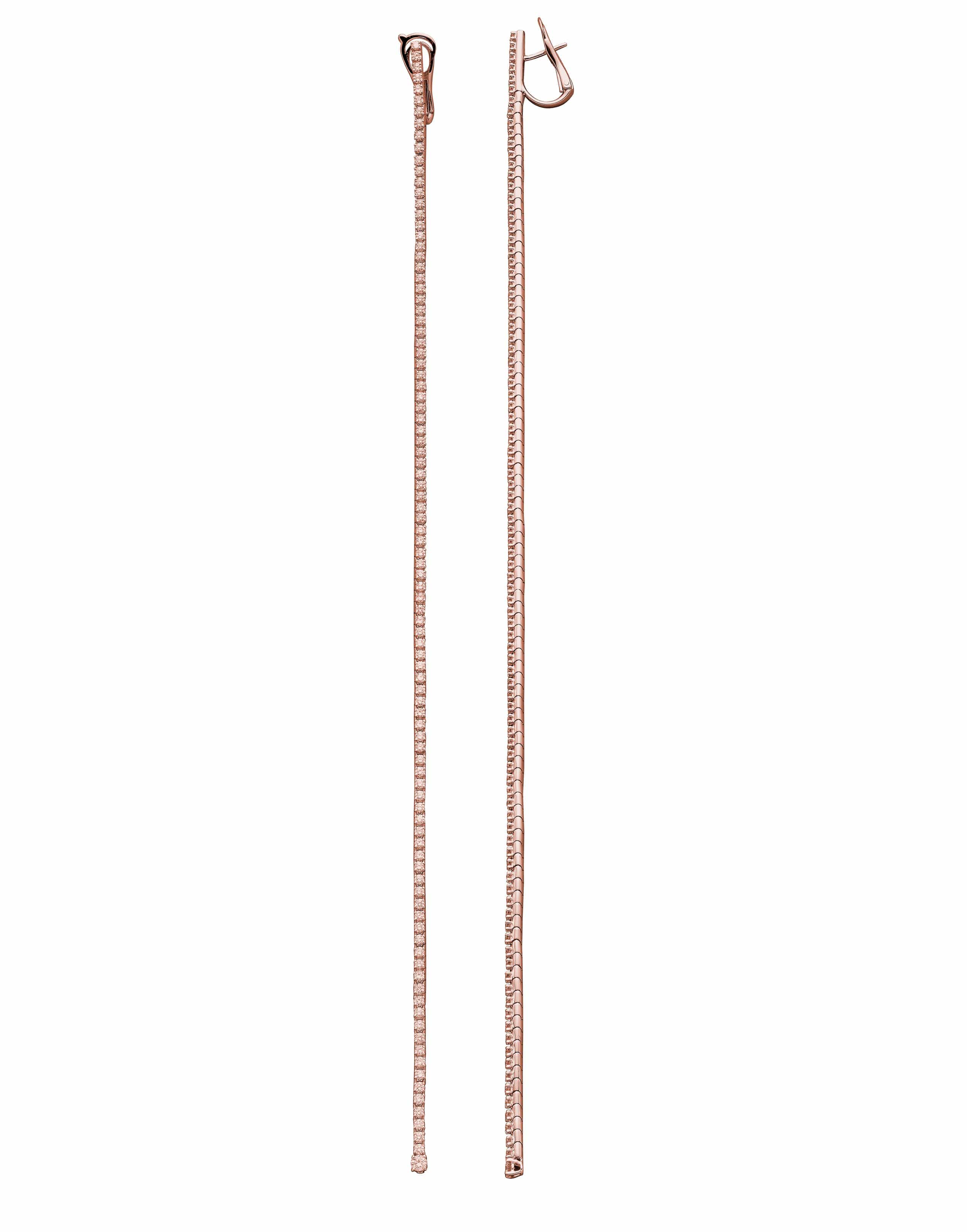 MATTIA CIELO-Rugiada Long Line Diamond Earrings-ROSE GOLD