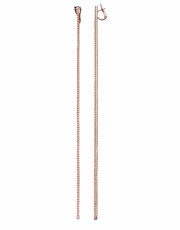 MATTIA CIELO-Rugiada Long Line Diamond Earrings-ROSE GOLD