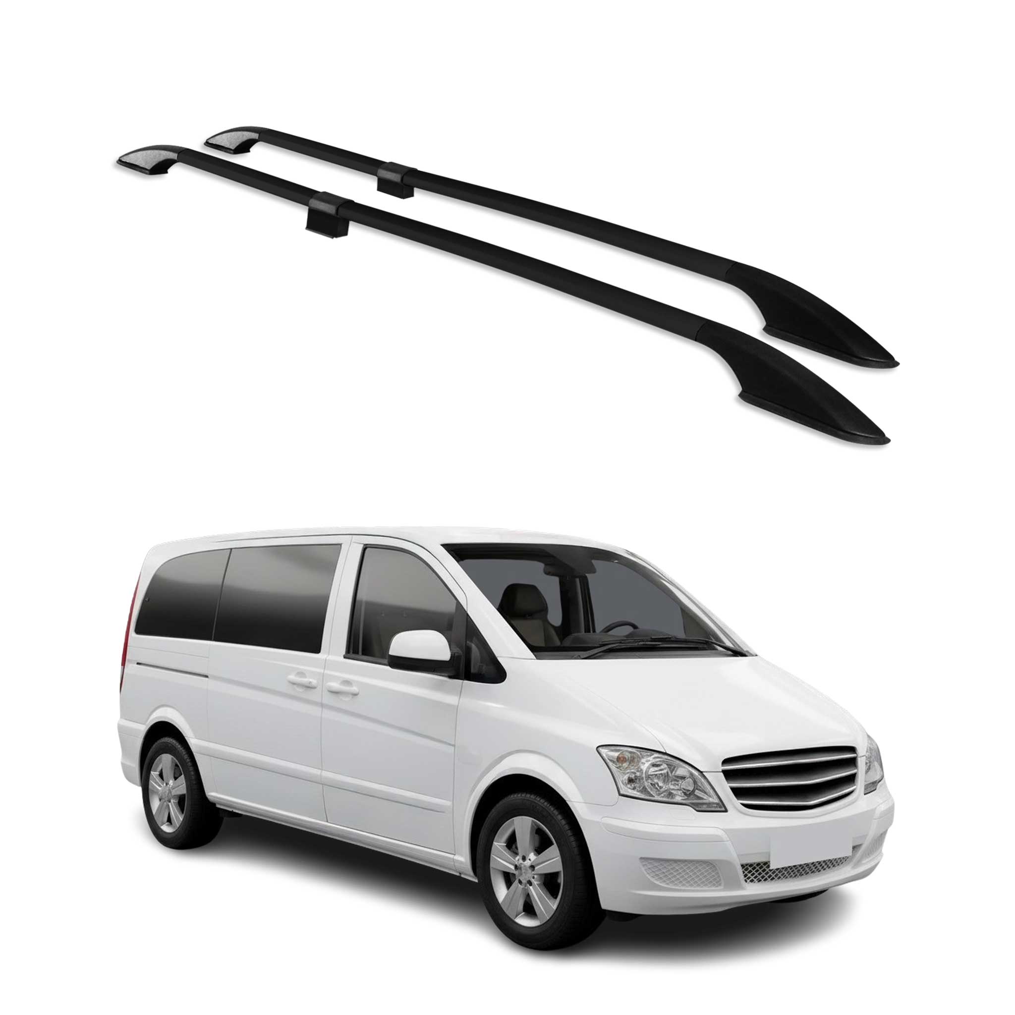 Dachreling für Mercedes Vito W639 W447 2003-2026 L1 Kurzer Alu Schwarz