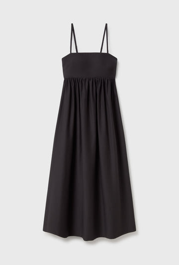 Cotton Silk Tulip Dress Black