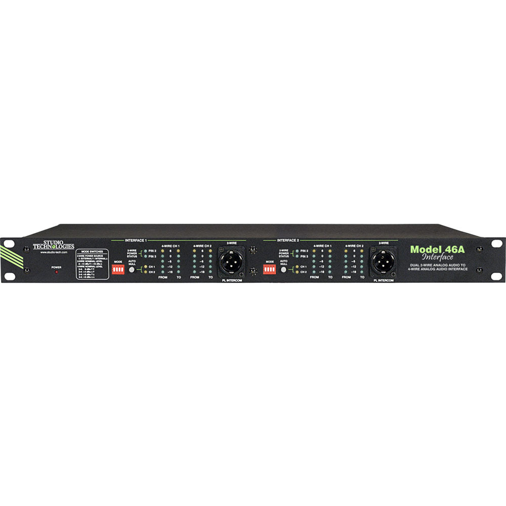 Studio Technologies Model 46A Dual 2-Wire to 4-Wire Intercom Interface