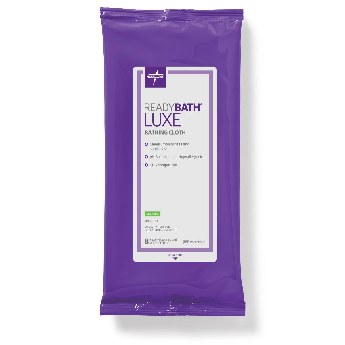 Medline ReadyBath LUXE Total Body Cleansing Heavyweight Washcloths 8/Pack - American Hospital Supply
