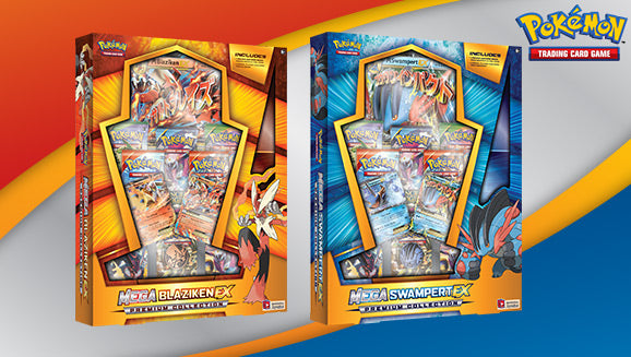Pokemon TCG: Mega Blaziken-EX and Mega Swampert-EX Premium Collections Available | The GoNintendo Archives