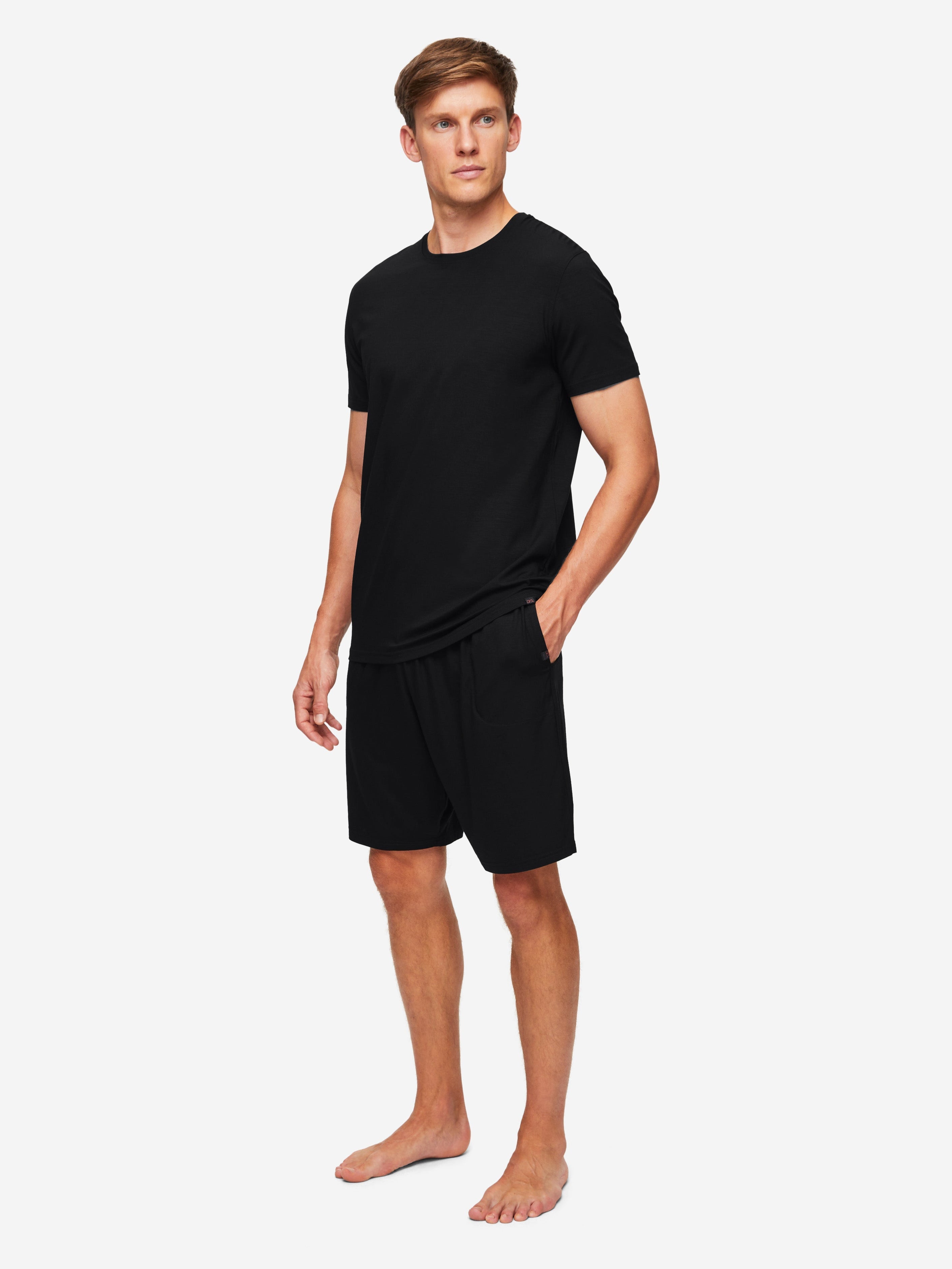 Men's Basel T-Shirt and Lounge Shorts Black Set