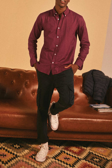 CAMISA OXFORD VINO