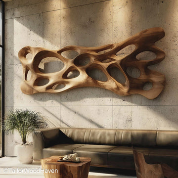 Large Wood Wall Hanging Oversized Hanging Wood Wall Art for Rustic or Modern Interiors