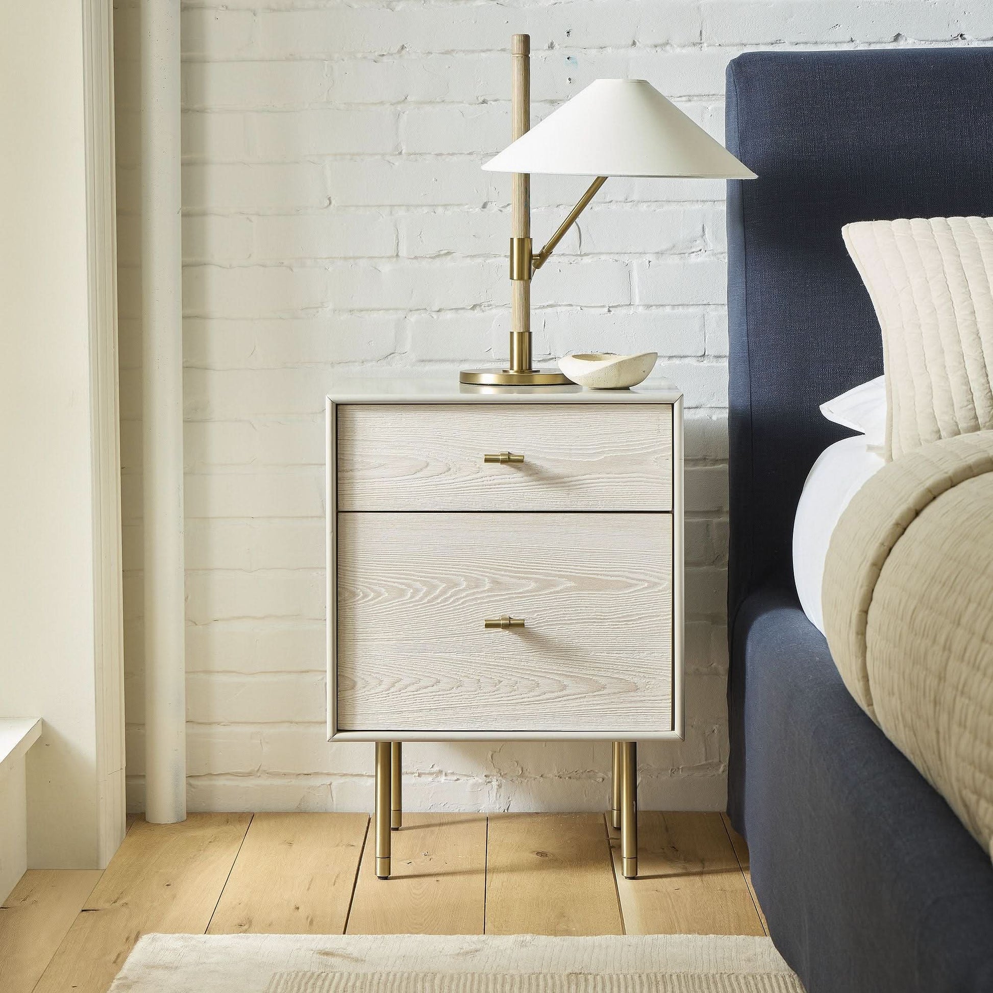 Eabita Modernist Wood & Lacquer Bedside table - Craft Decor
