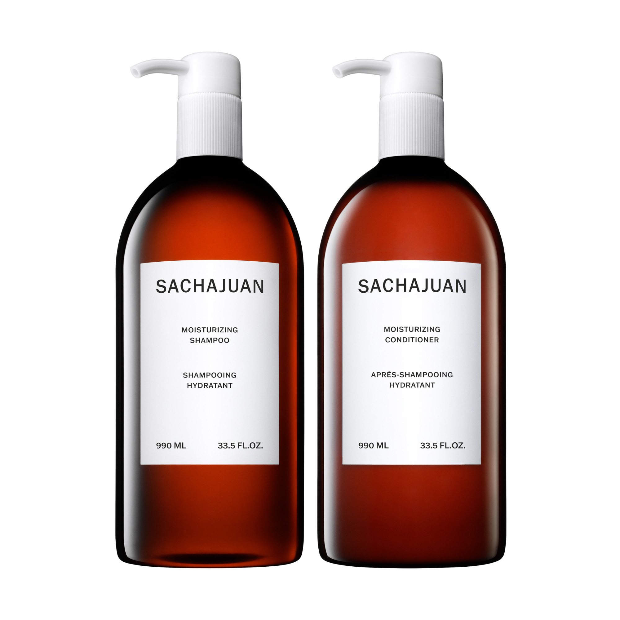 SACHAJUAN Moisturizing Shampoo + Conditioner 990ml Duo | Moisture + Shine for Dry Hair