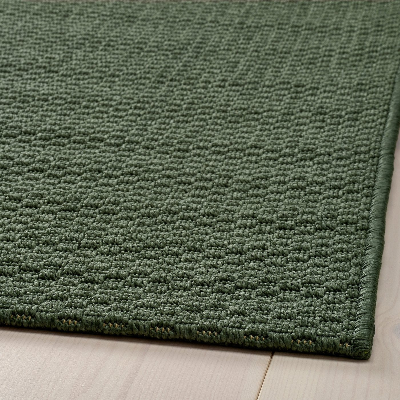 MORUM rug flatwoven, in/outdoor, dark green, 230x160 cm