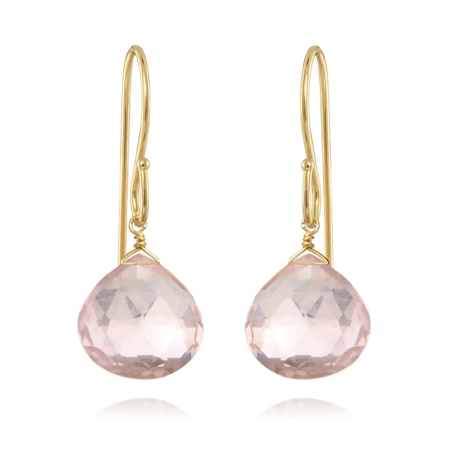New! Briolette Dangles - Rose Quartz - Amelia Rose Design