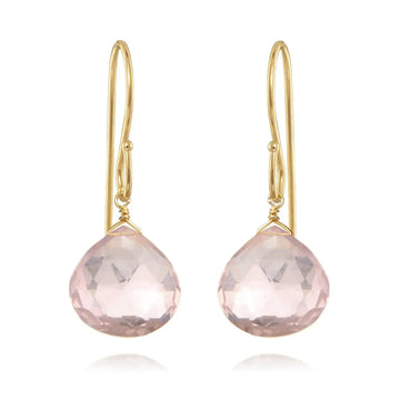 New! Briolette Dangles - Rose Quartz - Amelia Rose Design