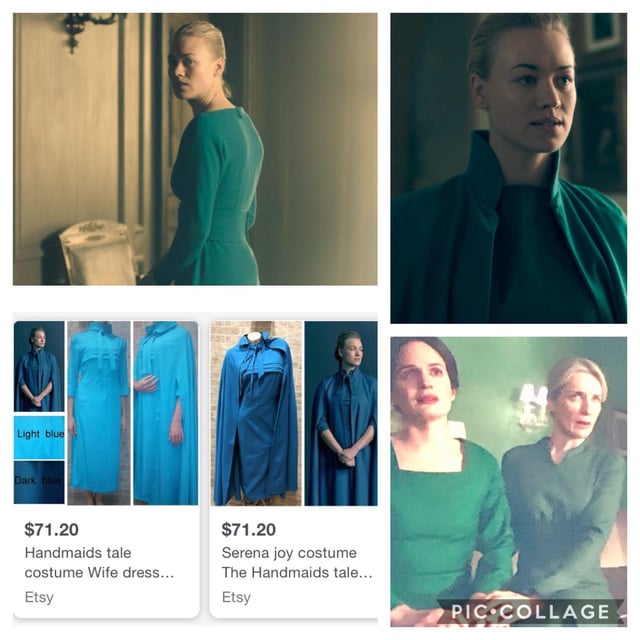 No Spoilers] What color do the wives wear? I always thought they wore green, but ads for costumes show blue. Help? : r/TheHandmaidsTale