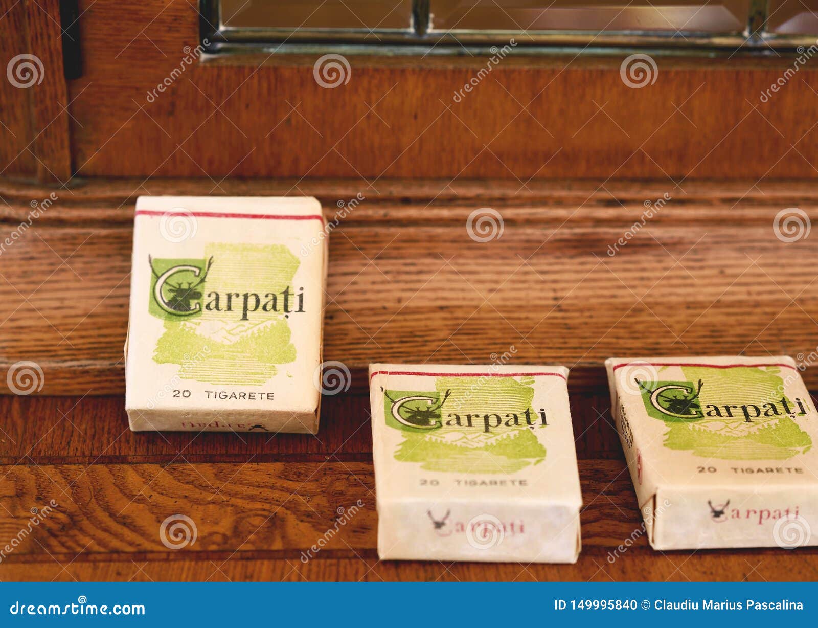 Old Romanian Packs of Carpați Cigarettes Editorial Image