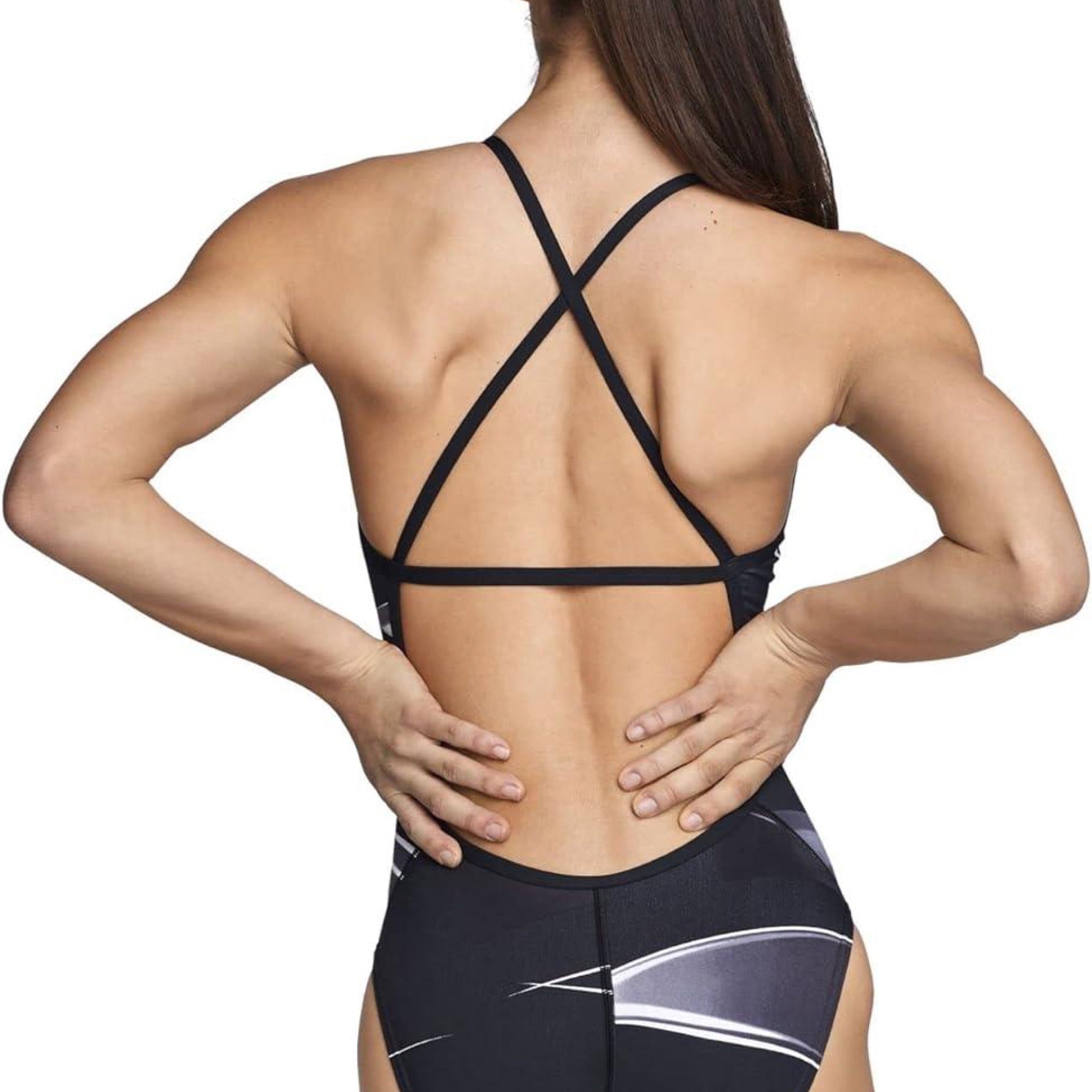 Speedo Women’s Swimsuit One Piece Prolt Cross Back Printed Adult Team Colors