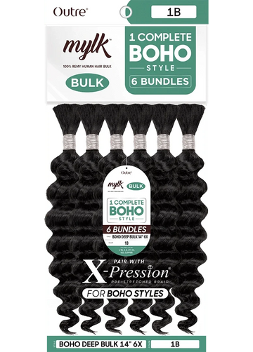 Outre Mylk Remy Human Hair 6X Deep Bulk Boho 14" Braid Outre Mylk Remy Human Hair 6X Deep Bulk Boho 14" Braid Outre Braids