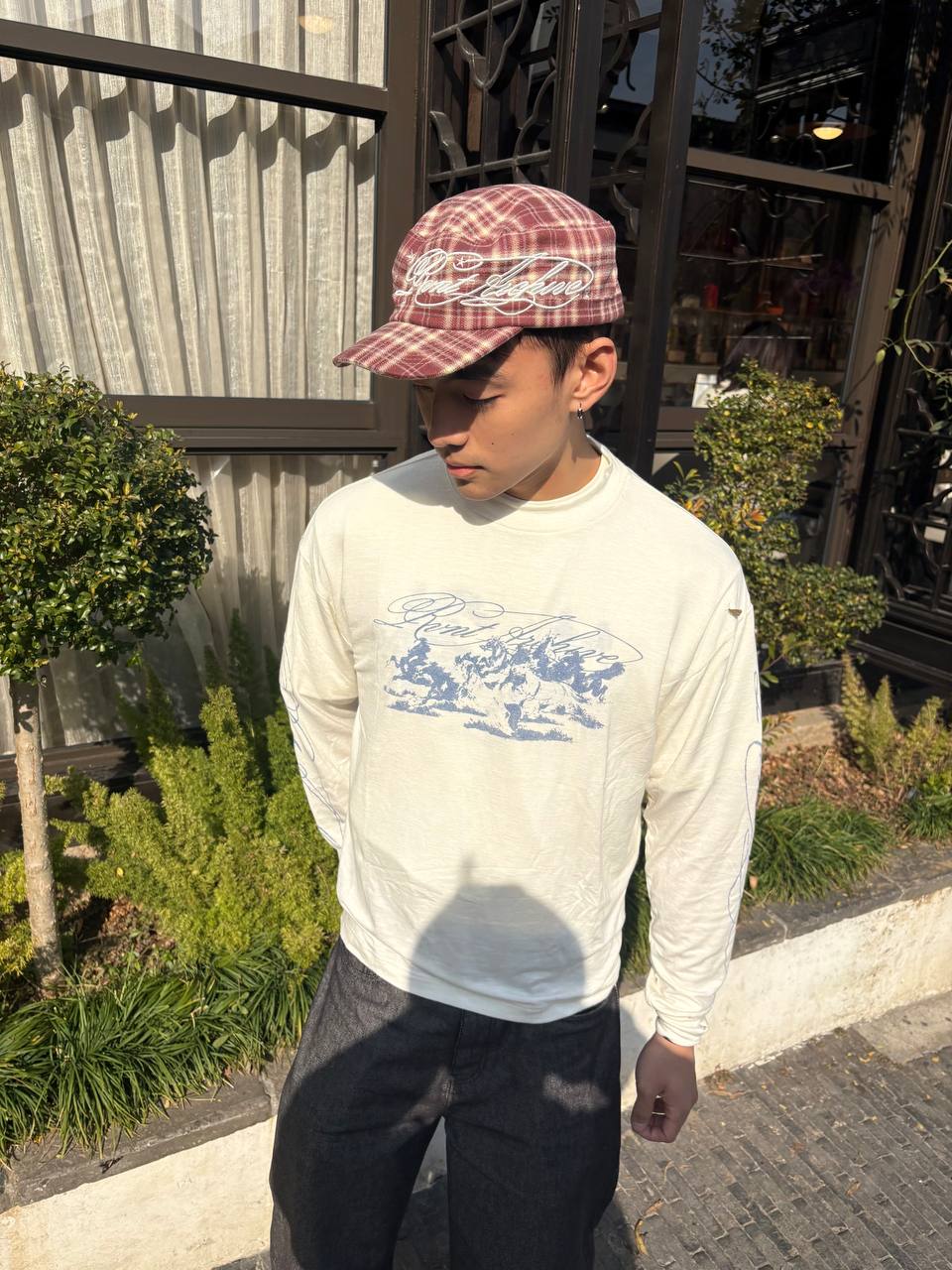 "Year of the Horse" Script Long Sleeve in White