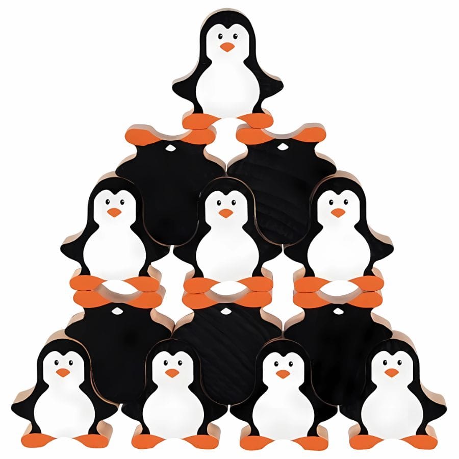 Goki Sortier-, Stapel- & Steckspielzeug goki Pinguin Stapelspiel – Motorik & Geschicklichkeit ab 2 Jahre