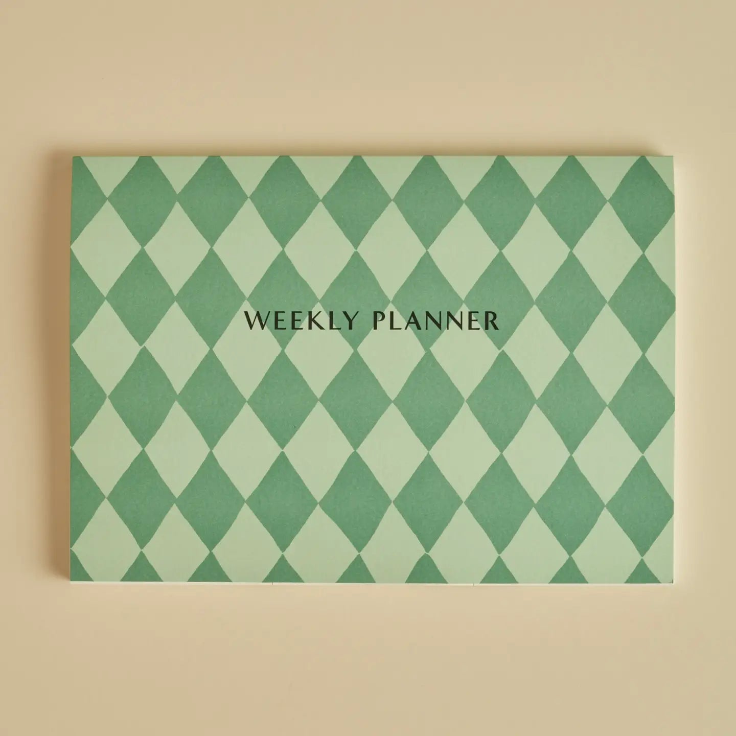 Heather Evelyn Weekly Planner - Green Harlequin