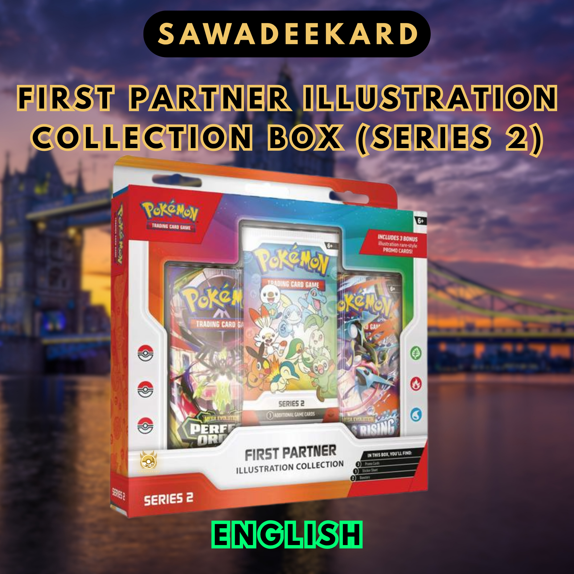 Pokémon TCG First Partner Illustration Collection Series 2 featuring Johto, Unova and Galar starter Pokémon illustration promo cards.