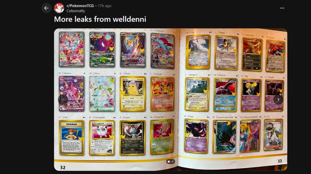 Pokémon TCG 30th Celebration Card List Leaks Early Online