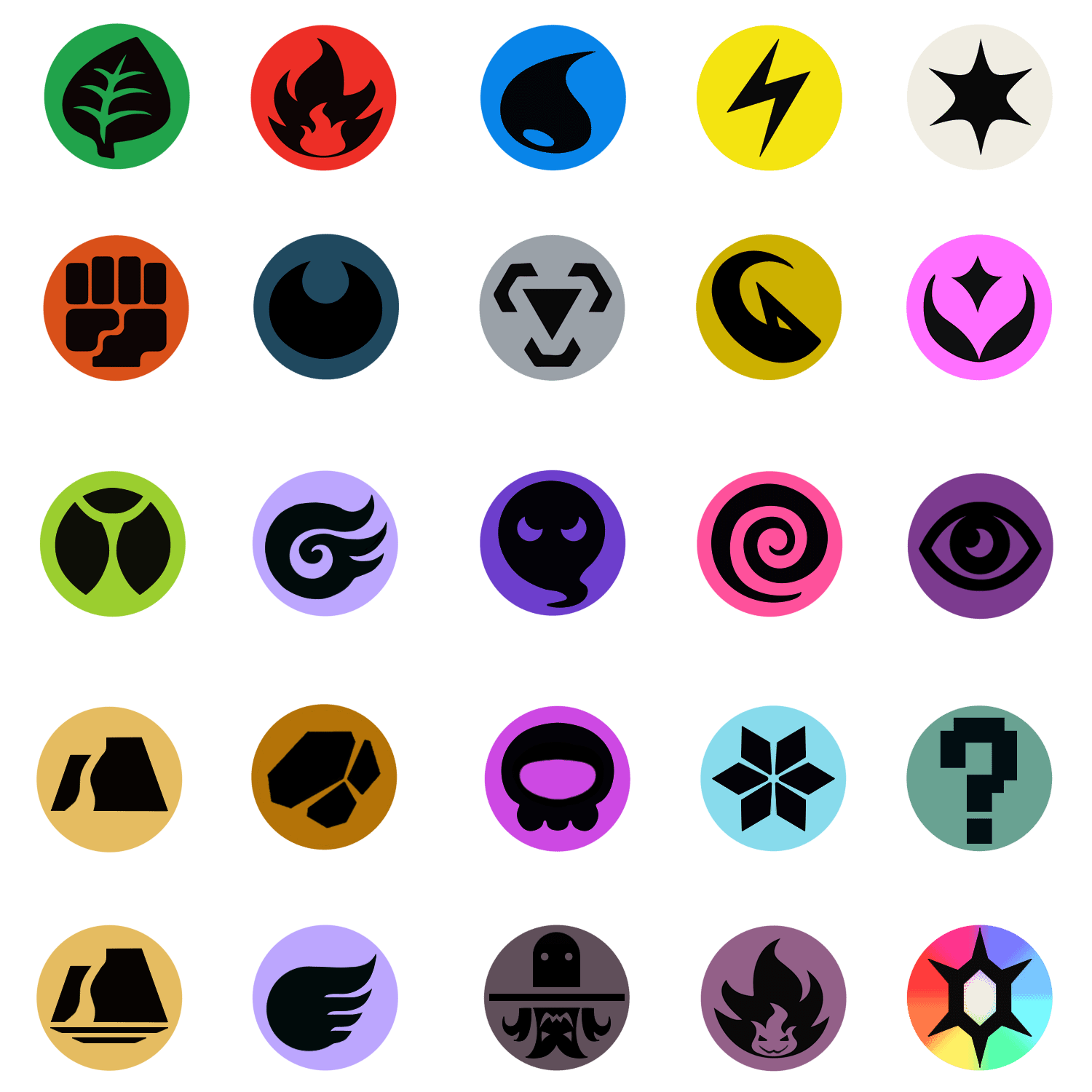 Pokemon TCG Trading Card Game All Type Symbols (Fanmade to fill in the gaps) PNG to help with any videos or projects needing some! Free to use! : r/pokemon