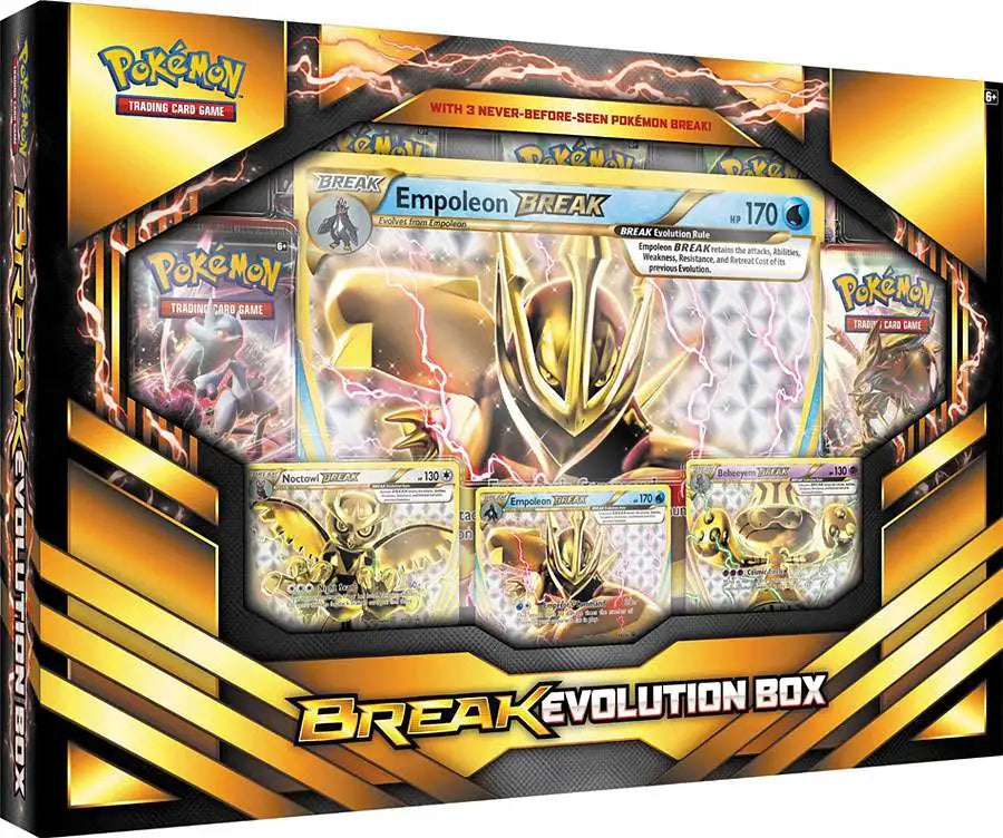 Pokemon XY Empoleon BREAK Evolution Box [5 Booster Packs, 3 Promo Cards &  Oversize Card!, Damaged Package]