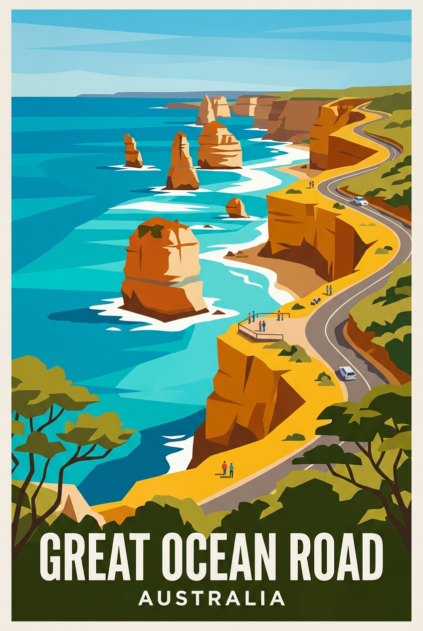 Affiche de la Great Ocean Road, les Twelve Apostles