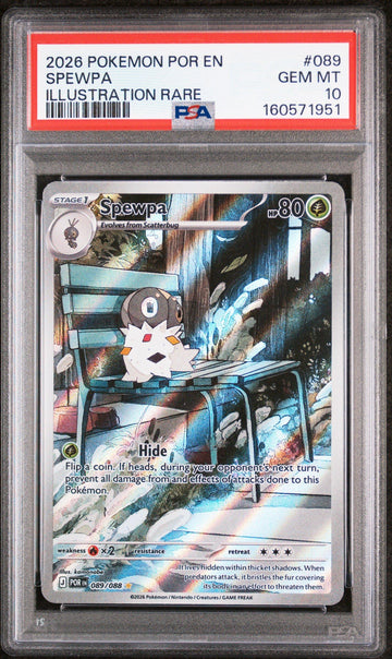 2026 Pokemon Por En-perfect Order 089 Spewpa Illustration Rare PSA 10 Graded Card