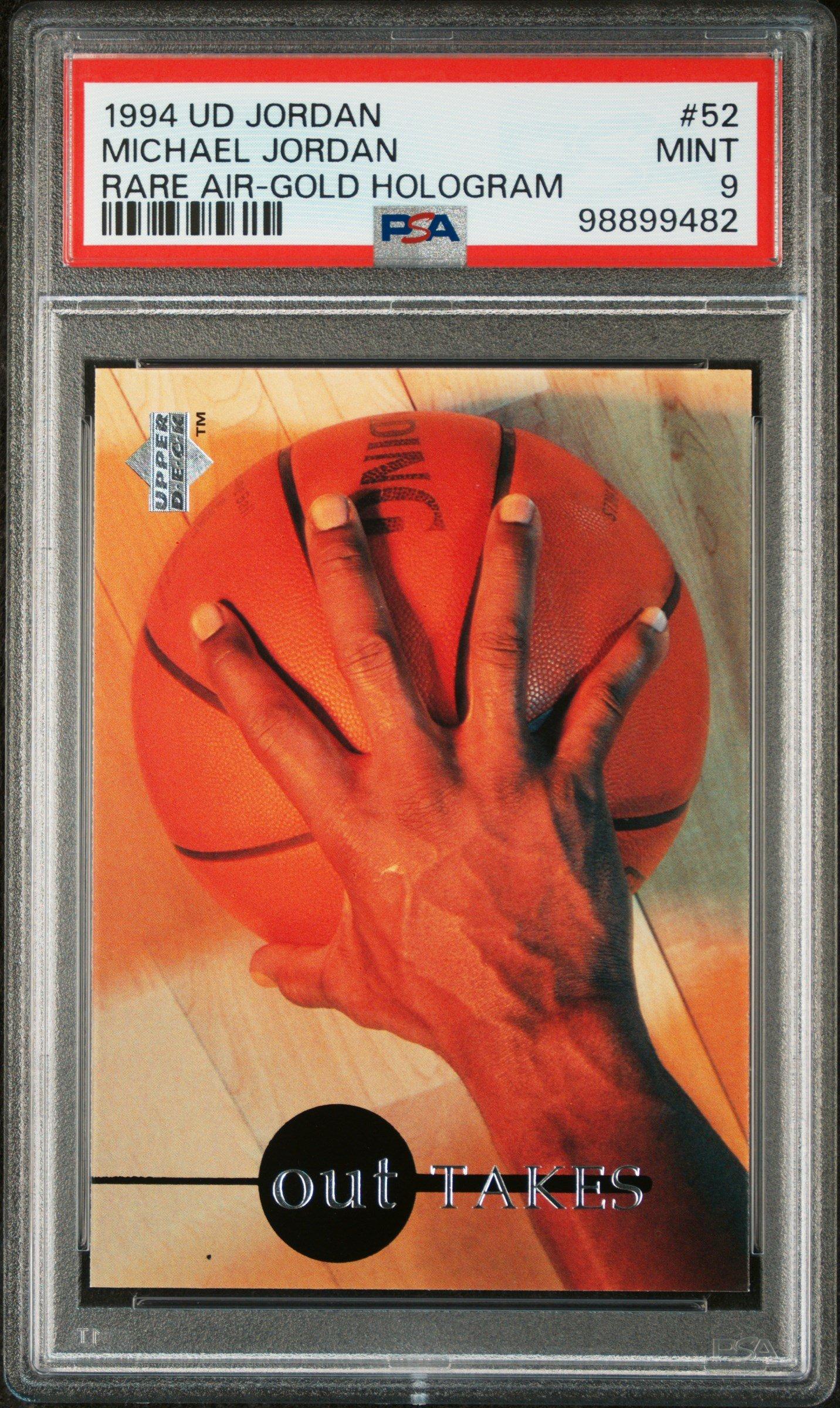 1994 Upper Deck Mj Rare Air 52 Michael Jordan Gold Hologram PSA 9 Graded Card
