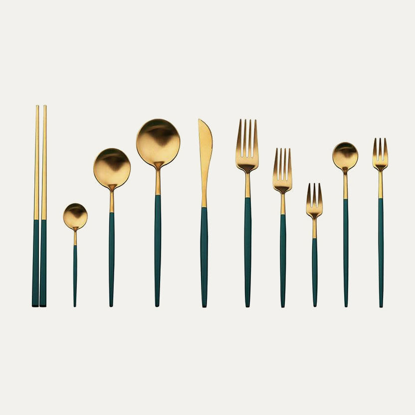 Dark Green Cutlery Set