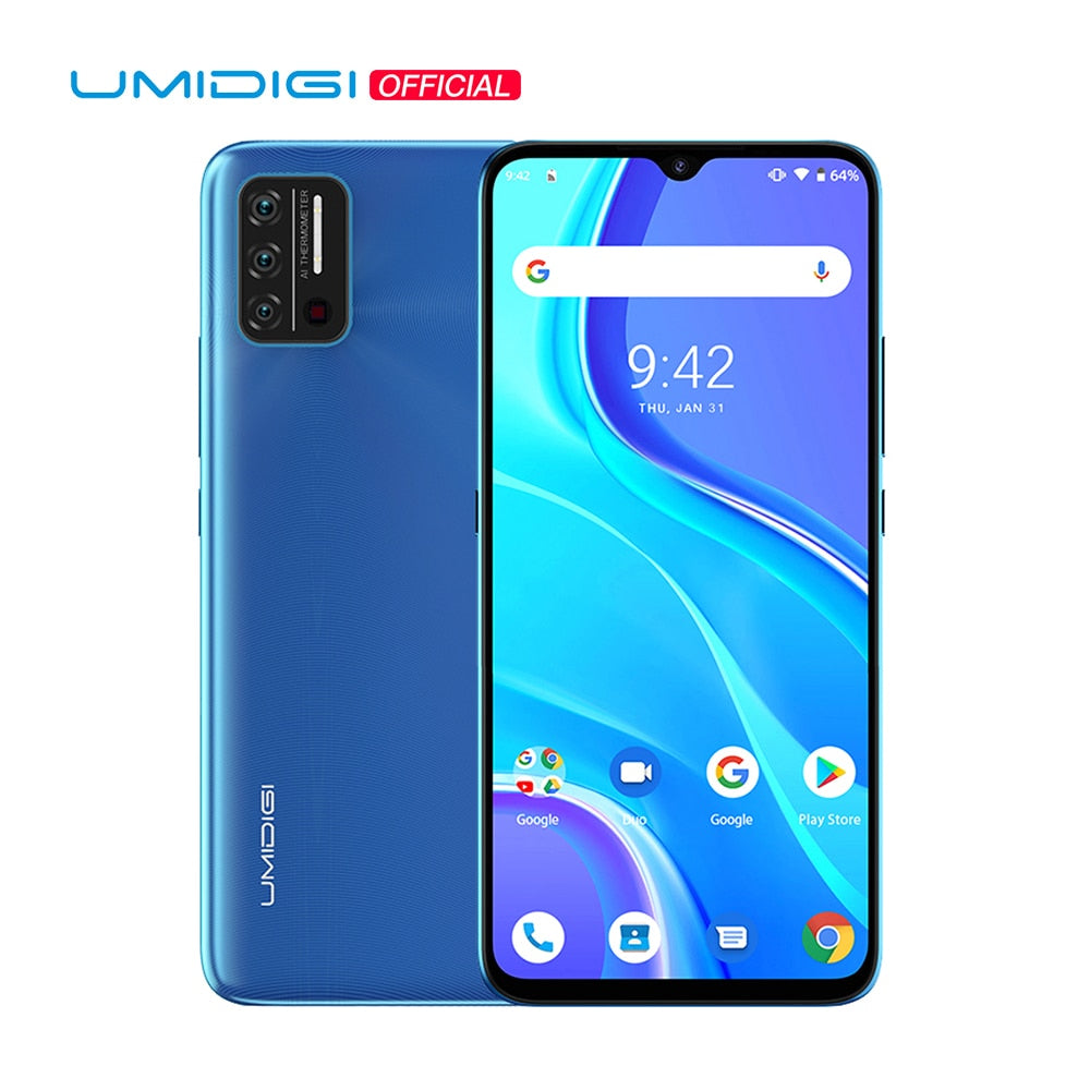 UMIDIGI A7S Global Version 6.53" 20:9 Large Full Screen 32GB Triple Camera Cellphone Infrared Temperature Sensor Type C